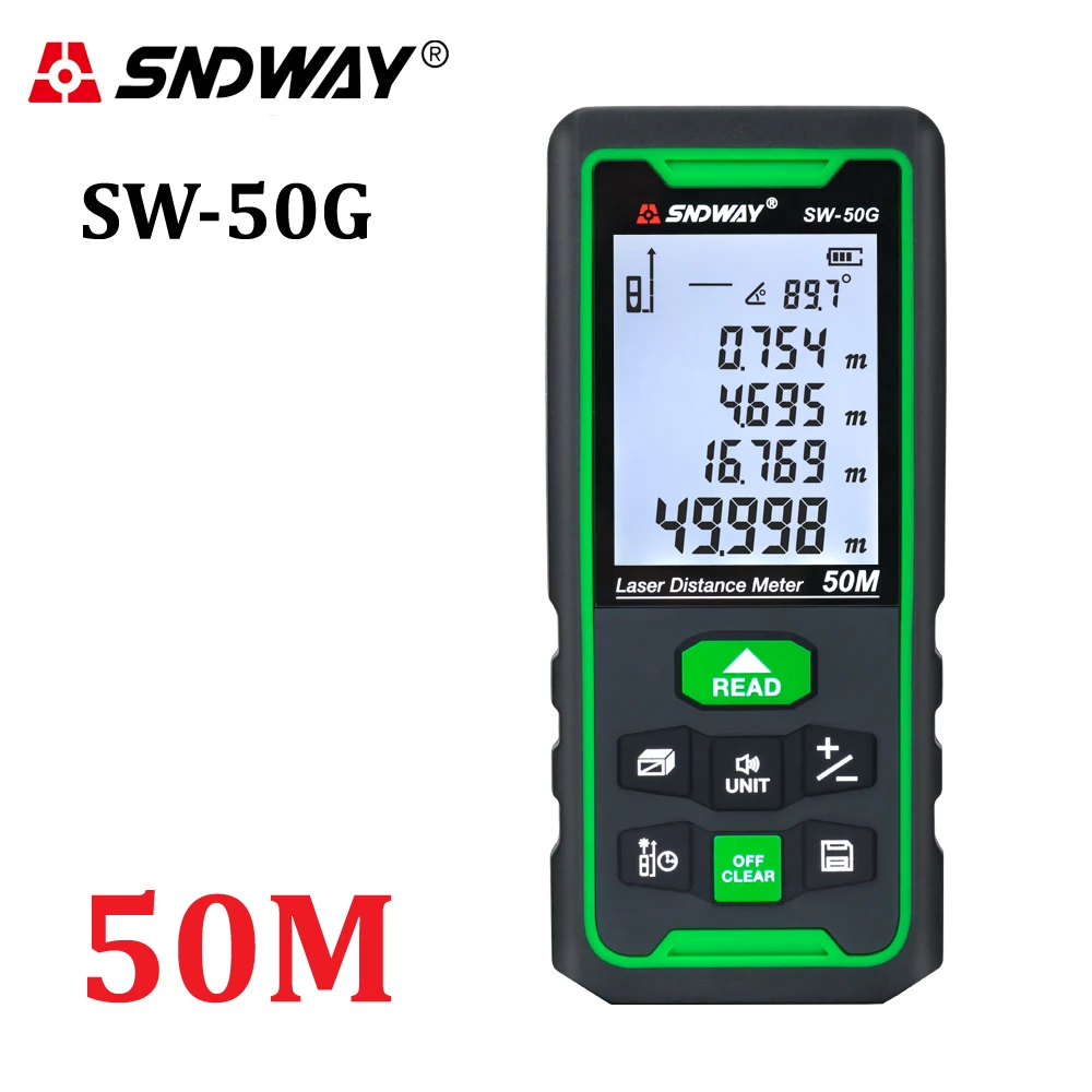 SNDWAY Laser Distance Meter Digital Rangefinder 100m 70m 50m Range Finder Trena Tape Measure Electronic Level Ruler Roulette