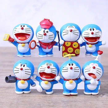 

Anime Doraemon Mini Q Version Figures Cartoon Toys Dolls Gift for Kids 8pcs/set
