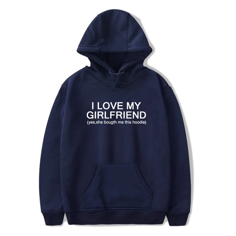 Свитшот мужской с надписью I Love My Girl худи принтом в стиле хип хоп Повседневная