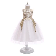 Элегантное платье с вышивкой для детей и подростков; От 3 до 8 лет для девочек; костюмы для свадебной вечеринки; платья принцессы для выпускного вечера