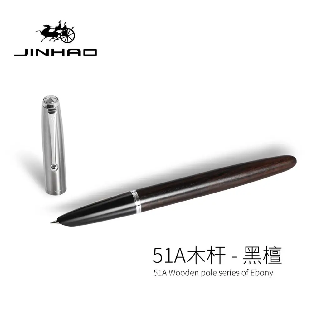 Remastered Classic Wood Fountain Pen 0.38mm Extra Fine Nib Calligraphy Pens Jinhao 51A Stationery Office School Supplies A6994 5