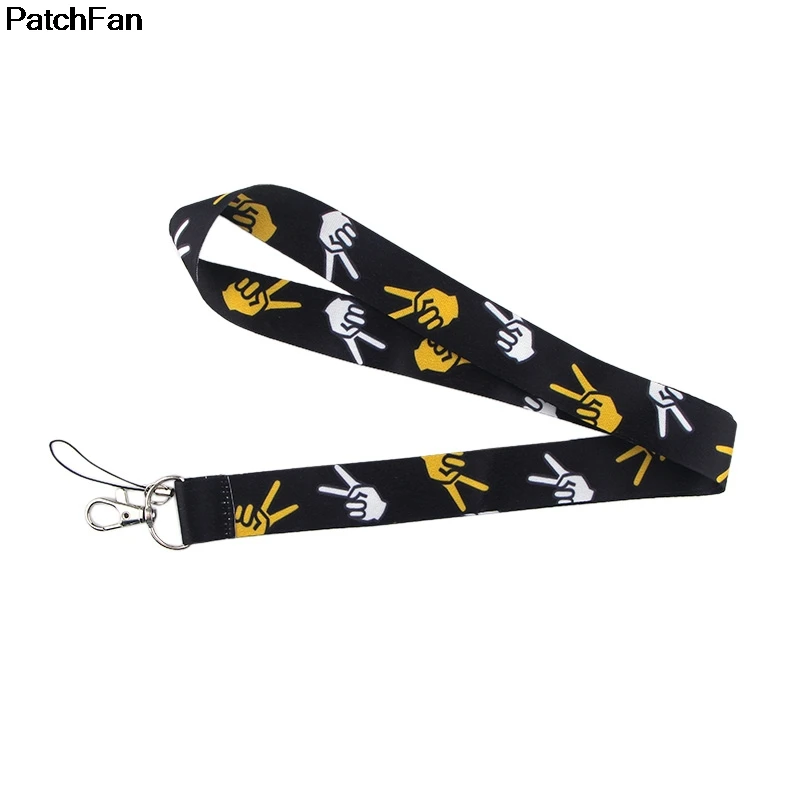 

Patchfan Scissors hand finger pattern neck lanyards for keys glasses card holder bead keychain phones cameras webbing A2435