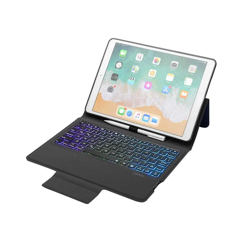Противоударная подсветка беспроводная клавиатура чехол для iPad 10,2 дюймов iPad 7-го поколения Чехол из искусственной кожи чехол для планшета с клавиатурой
