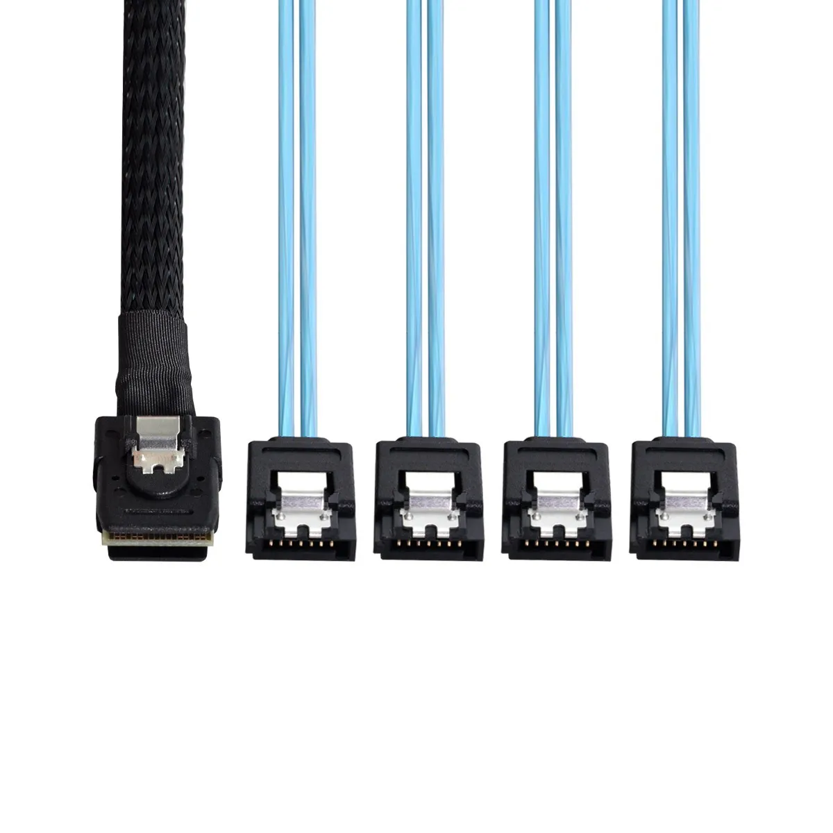 

cablecc 4 SATA 7pin Target Hard Disk 6Gbps Data Server Raid to Internal Mini SAS SFF-8087Host Cable