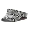 Men Women's PU Leather Snakeskin Visor Cap Sun Protection Beach Traveling Club Visor Hat Red Blue Brown 3