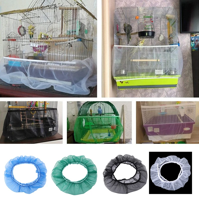 Nylon Mesh Bird Cage Cover Shell Skirt Net Easy Cleaning Seed Catcher Guard  Bird Cage Accessories Airy Mesh Parrot Bird Cage Net - Bird Cages & Nests -  AliExpress