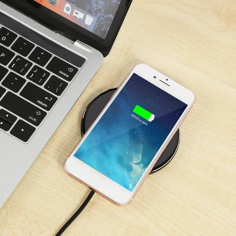 Беспроводное зарядное устройство Qi для быстрой зарядки iPhone 8/X samsung Galaxy S8/S9