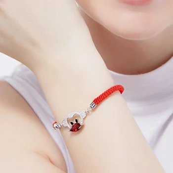 

3UM Monkey Red Rope Cute Couple Bracelets High Quality Crystal Women Bracelet Clothing Accessories For Christmas On A Date
