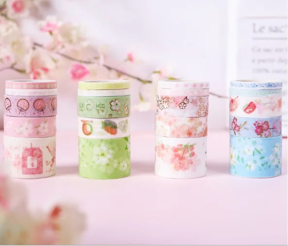 10 компл./лот DIY японский Бумага декоративная клейкая лента Sakura язык лента Washi/клейкую ленту наклейки - Цвет: Yingzhiyu Random1set