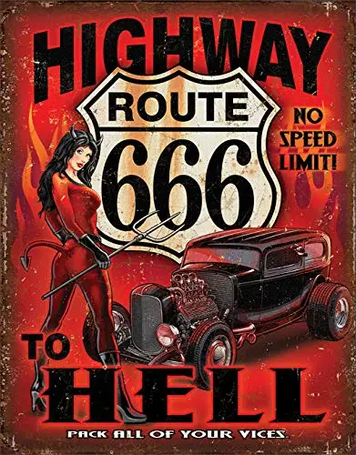 Route 666 Безнадежное предприятие по-прежнему играет с автомобилями Оловянная картина «металлические номерные знаки» Оловянная вывеска настенная декоративная доска Ретро паб и бар оловянный постер - Цвет: Route 666