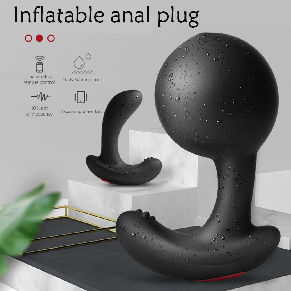 Huge Dildo Butt Plug Vibrator Remote Control Male Prostate Massager Inflatable Anal Plug Vibrator Sex Toys For Men Penis Plug 3