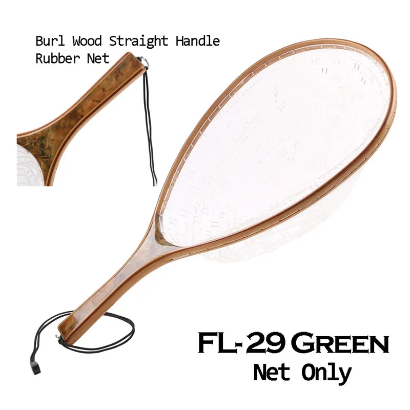 Maximumcatch рыболовная сачок с деревянной рамой и резиновой сеткой кривая деревянная ручка Тенкара рыболовная сеть - Цвет: FL29 Green