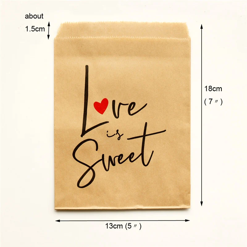love is sweet 25 шт цветные крафт-бумажные пакеты в горошек, Золотая Звезда, конфета, Подарочный мешок, Свадебный Золотой бумажный пакет с горячей штамповкой для упаковки подарков - Цвет: love is sweet