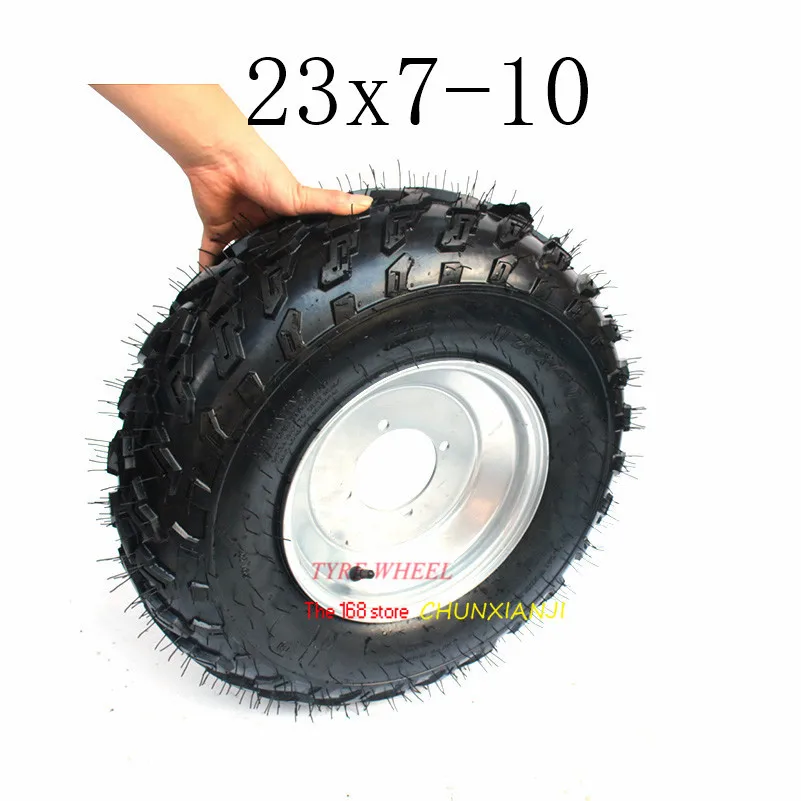 AT23X7-10 дюймов бескамерное колесо шины AT23x7-10 дюймов вакуумные шины со ступица из алюминиевого сплава для картинг детская коляска ATV UTV