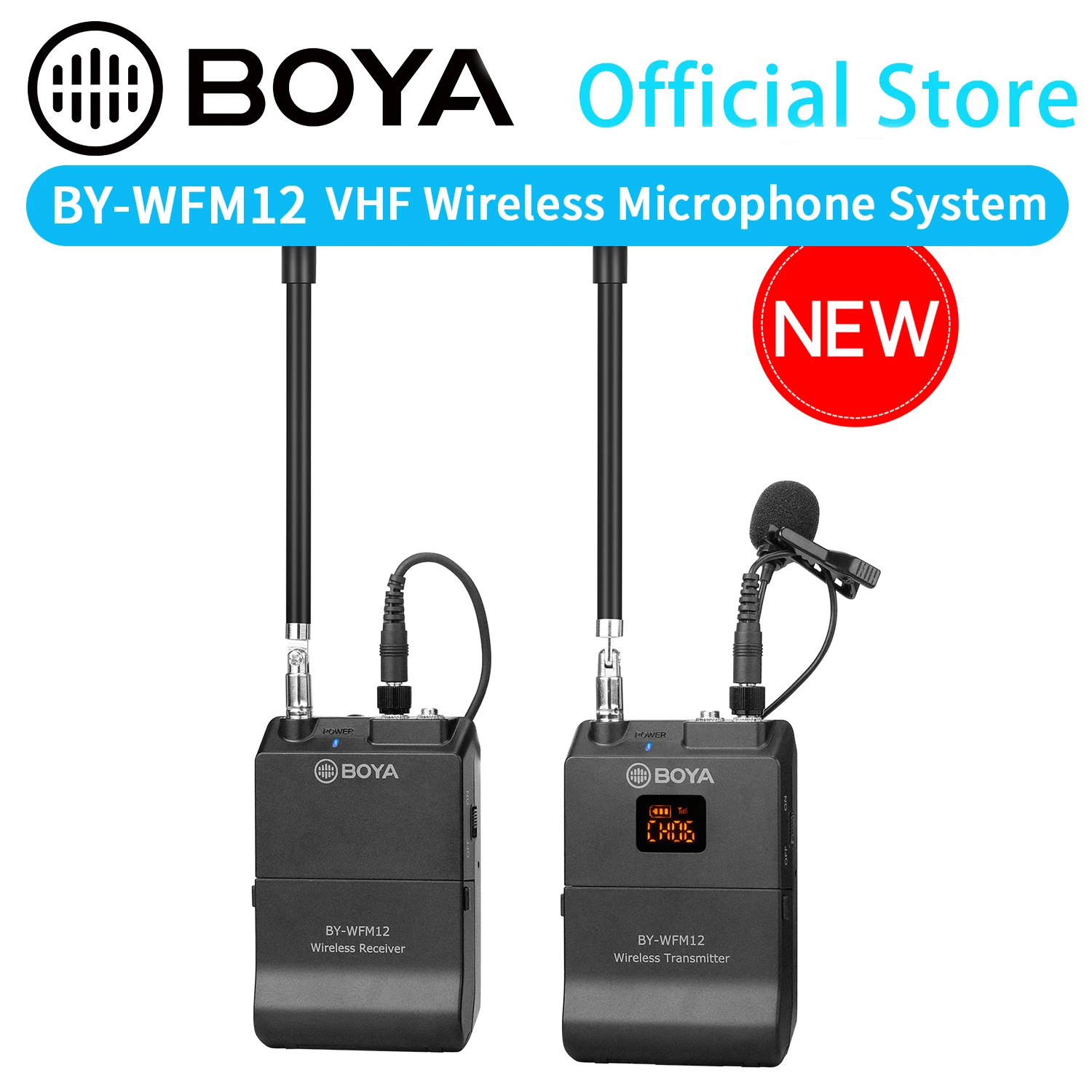 BOYA BY-WFM12 VHF Wireless Microphone System for IOS Android Smartphones, Video DSLRs, Camcorders, Audio recorders, PCs Youtube best usb microphone