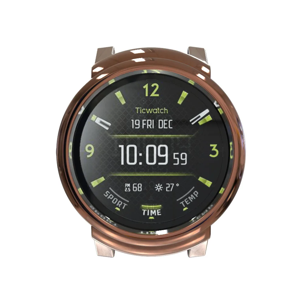Мягкий силиконовый чехол для Ticwatch E Smart Watch, защитный чехол s, бампер для Tic Watch E Watch, защитный чехол, тонкий чехол из ТПУ с покрытием