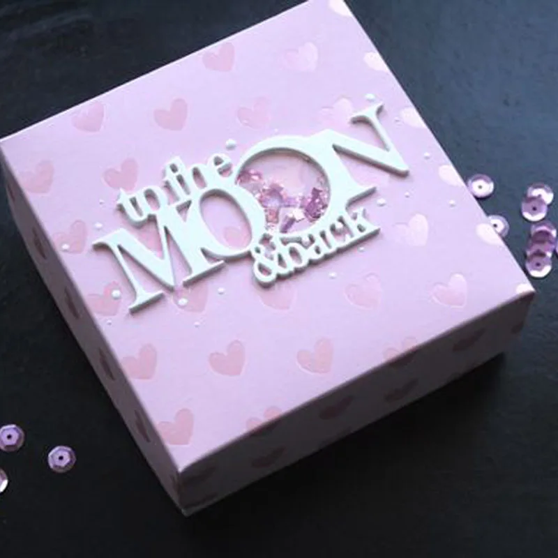 To The Moon&ampBack Die Cuts For Cards Making Phrase Metal Cutting Dies Stencils 2021 christmas die cutters for scrapbooking | Дом и сад