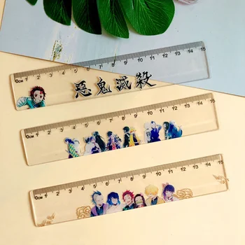 

1 Pc Anime Demon Slayer: Kimetsu No Yaiba Kamado Tanjirou Cosplay Ruler Measuring Scale Students Cartoon Measure Ruler Gift
