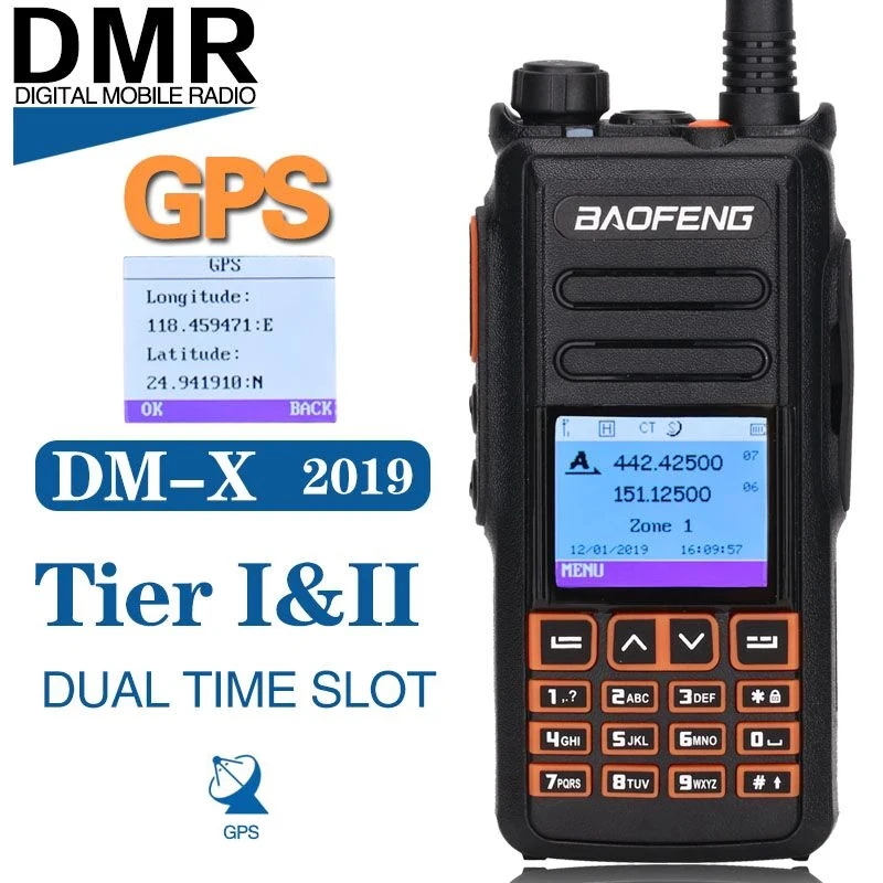 BAOFENG DM-X GPS цифровой DMR Tier 1 и 2 II иди болтай Walkie Talkie “иди двойной радиолюбителей
