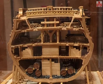 

Top Level Of The Uss Bonhomme Richard Full Rib Cross Section Scale 1/48 Wood Model Ship Kit