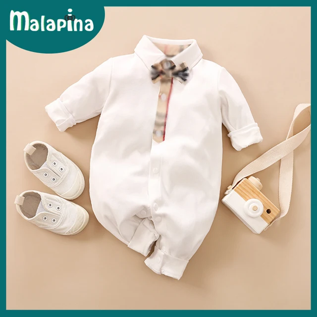 Malapina Baby Boy Romper Kids Summer Spring 0-24M Age Infant Gentleman Toddler Newborn Outfits Baby Girls Clothes 2021 72973 S11