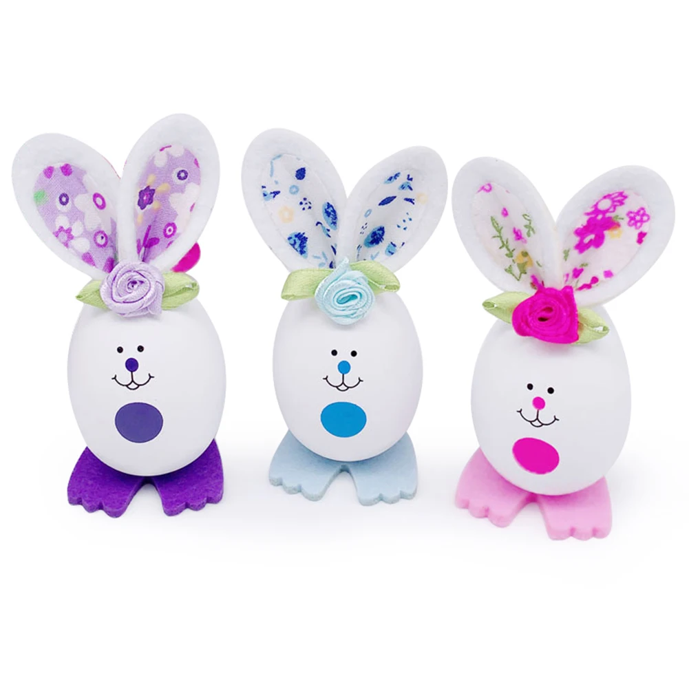 Conejo de Pascua en forma de huevos, decoración de vacaciones en casa, artesanías, regalos para fiestas de Pascua, conejo Kawaii colgante, huevos coloridos