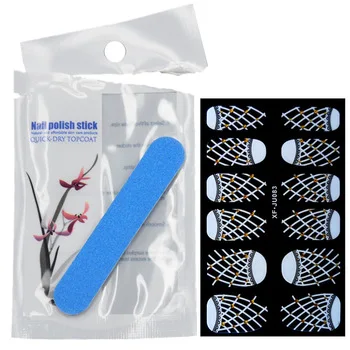 2017 Hot Sale 1 Sheet 3D French Style White Lace Bow Nail Art Sticker Decal Manicure Tip Nail Art Decoration Tools XF.JU083