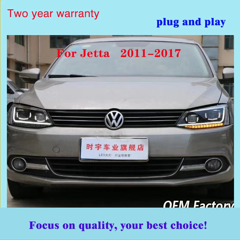 Автомобильный Стайлинг головной светильник для VW JETTA MK6 2011 2012 2013- светодиодные фары DRL+ дальнего света светодиодный+ светильник динамический сигнал поворота