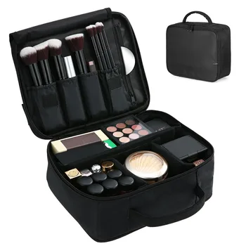 

Multifunctional Cosmetic Makeup Storage Bag with Padded Handle Travel Cosmetic Bag Oxford fabric Lightweight Storage Bag