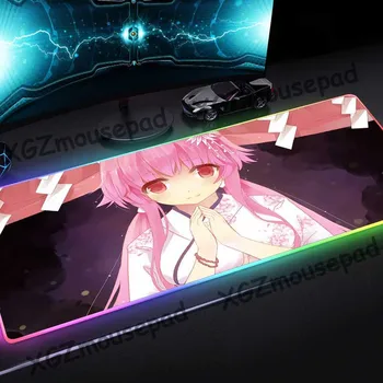 

XGZ Anime Cute Bride Large RGB Mouse Pad Black Lock Edge Custom Home Student Computer Keyboard Desk Mat Rubber Stripe Non-slip