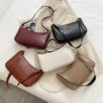 

Women Casual Shoulder Messenger Bags PU Leather Pure Color Chain Tote Purses Youth Ladies Simple Versatile Bag