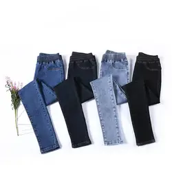 2019 джинсовые штаны модные женские туфли эластичные Высокая талия узкие стретчевые джинсы весенние джинсы для женщин черные средства ухода