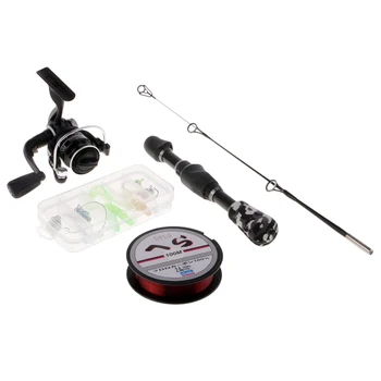 

Ice Fishing Rod Combo Kit Bag With Rod Reel Line And Lure Spoon Jig Box Winter Fishing Accessories for Fishing Lovers