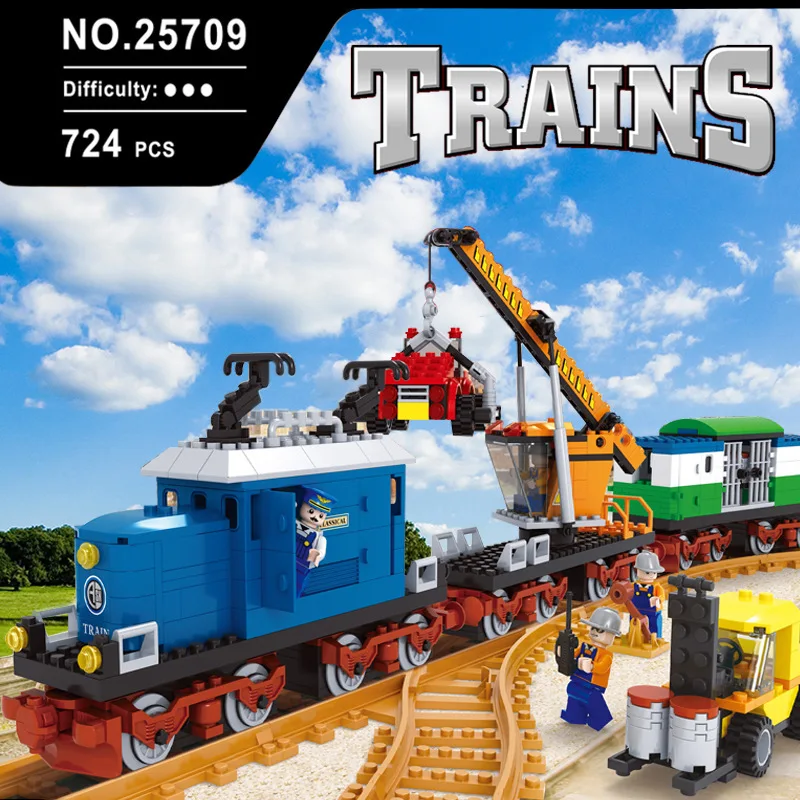 

AUSINI New Products Train Series Small Particles Building Blocks 25709 DIY Educational Toy 724 PCs