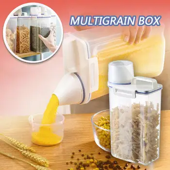 

1Pcs Food Storage Container Assisting Sealed Multigrain Storage Box With Measuring Cup Transparent Sealed Cans 4.25