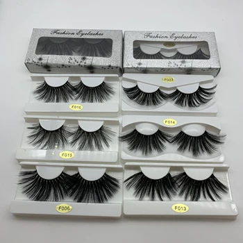 

Wholesale Faux Mink Lashes 5 Pairs Mix in Bulk Extra Long 25mm Thick and Wispy Synthetic Eyelashes Support Custom Packaging Box