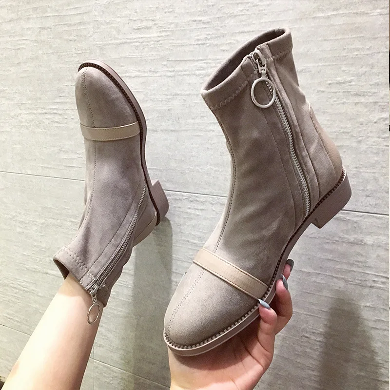 

Shoes Martins For Women Autumn Boots Bootee Woman 2019 Chunky Heel Lace Up Luxury Designer Booties Ladies Rock Med Lolita Mid