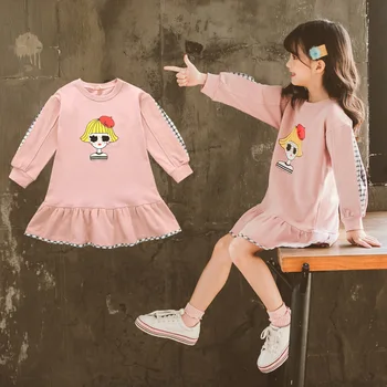 

Clothes For Girls Kids Fashion Long Sleeve Princess Dresses Children Clothe Cartoon Dress Spring Girl Outfits 8 10 12 14 Years