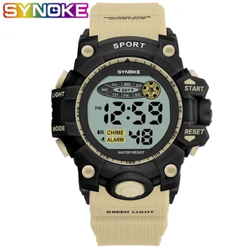 

SYNOKE Men Digital Watch Sports Large Dial Colorful Luminous Casual Alarm Clocks Stop Watch Male Wrist Watch for Students