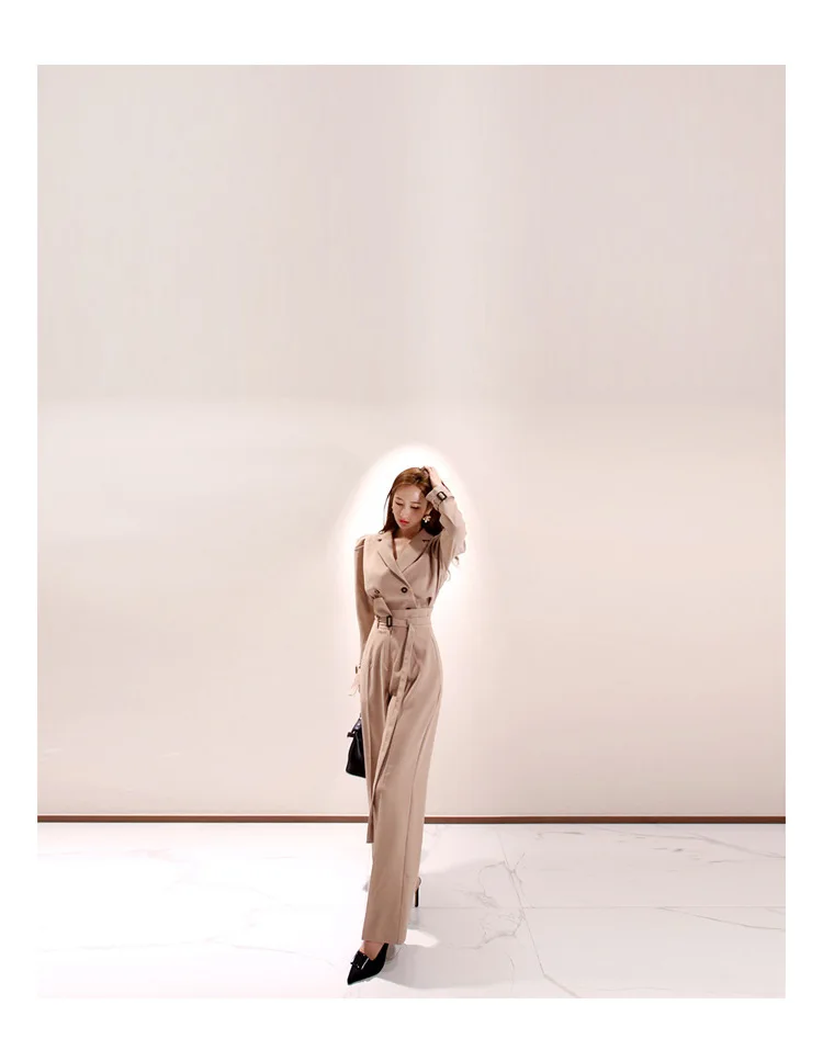 New Arrival Women OL Work Office Two Piece Set Blazer and Wide Leg Pants Ladies Formal 2 Piece Set Plus Size Fall Clothes