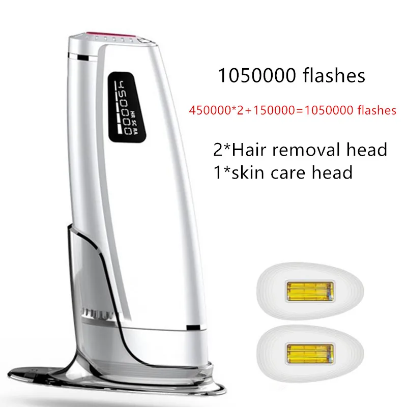 White 1050000 flash 65 K-105 K Вспышка 3 в 1 IPL постоянная Лазерная Машинка для удаления волос с ЖК-дисплеем триммер для лица Электрический Depilador лазер 15 - Цвет: White 1050000 flash
