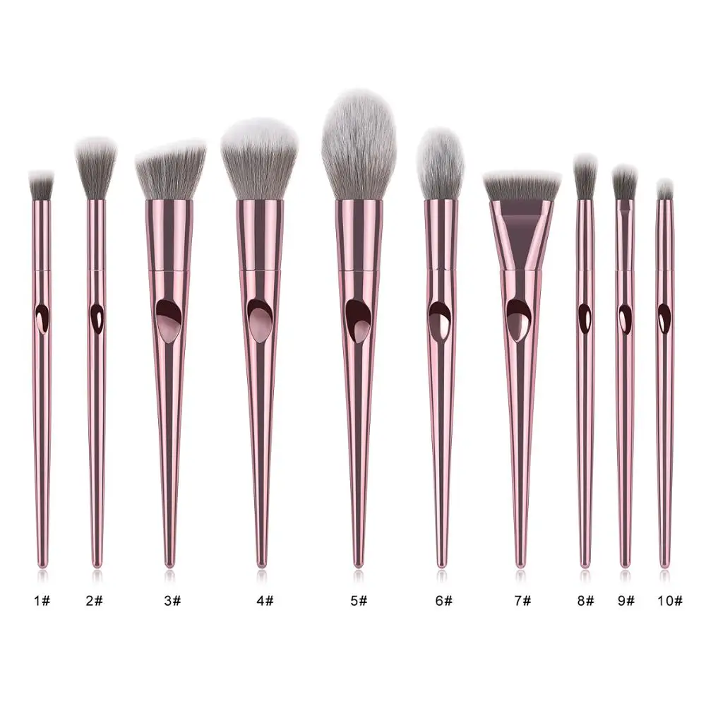 Новинка, Новое поступление, набор кистей для макияжа из розового золота на палец отца, 10 шт