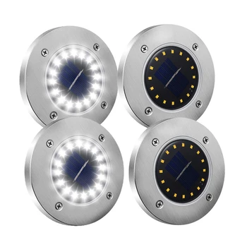 

4 Pack Solar Garden Lights, 16 Led Solar Ground Lights Waterproof Patio Light Underground Sensing Landscape Lights With Dark Sen