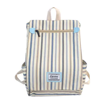 

Cheap2020 Cute stripe School Bags for Teenage Girls canvas Backpack large Schoolbag Women Famale Casual Teen Student Bookbag New