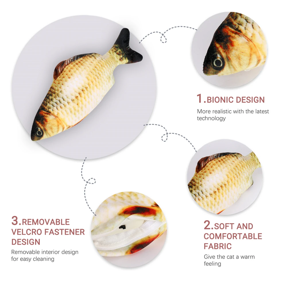 Jouet Electronique Interactif Pour Chat De Compagnie Simulation 3d En Forme De Poisson Jouets D Herbe A Chat Fournitures De Jeu Dropshipping Aliexpress