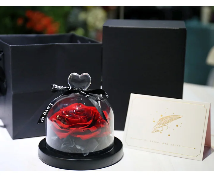 Love Everlasting flower vase Glass cover 03