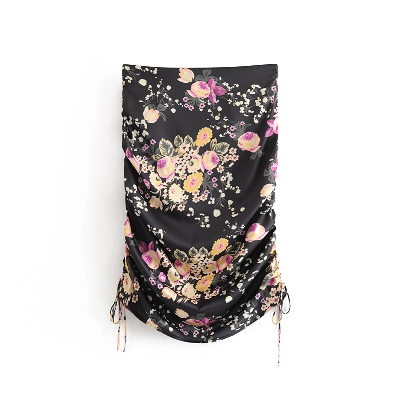 SW0782 Chu Sau beauty, новинка, модная красивая мини-юбка с цветочным принтом, женская сексуальная шикарная короткая юбка с галстуком-бабочкой, Женская юбка Falda De Moda - Цвет: SW0782