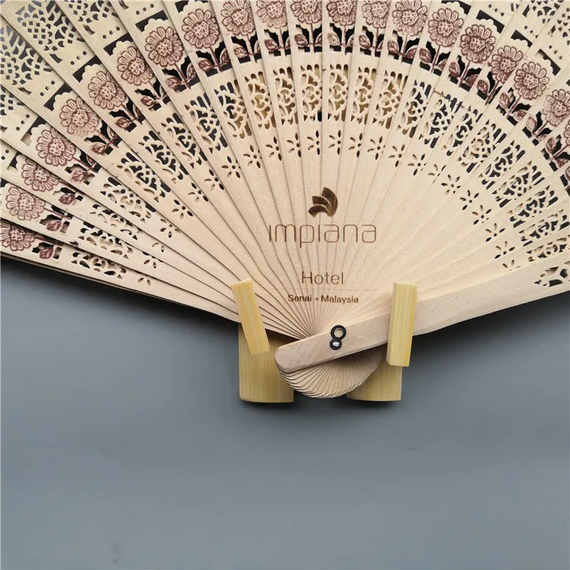 Genuine Product 8 Inches Fragrant Wood Burma Fragrant Eaglewood Fan Sunflower Wooden Craft's Fan Wedding Gift Return Punch Flowe