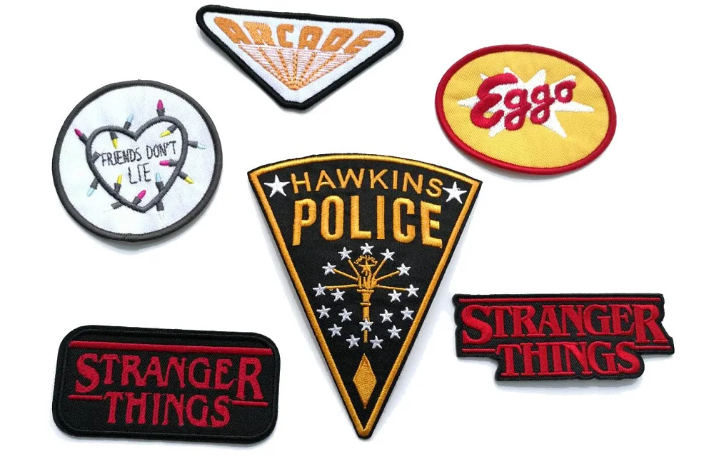 

Stranger Things iron on patches badge Emblem Monster Language American Drama Logo Embroidery Fashion Hot Ironing Patch