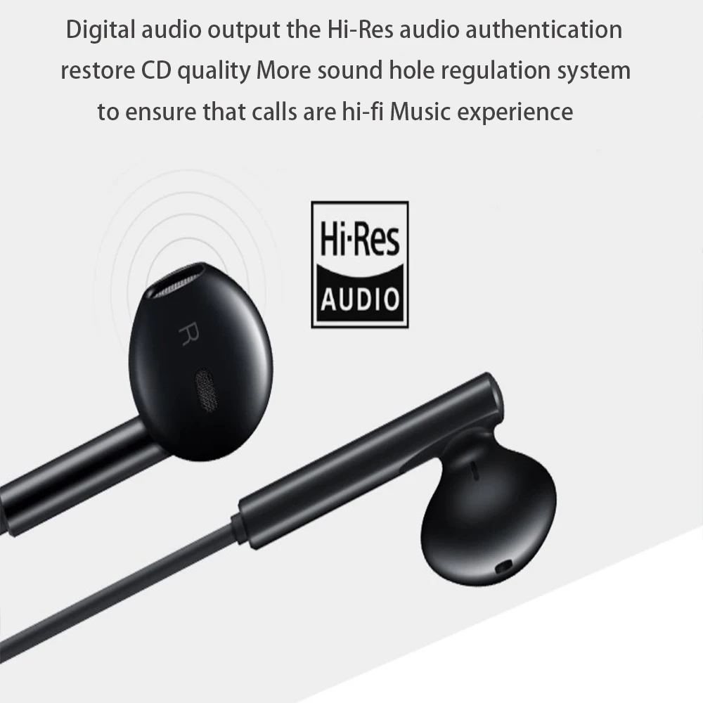 Original HUAWEI CM33 Earphone USB Type-C In Ear Hearphone Headset Mic Volume HUAWEI Mate 10 20 30 Pro 20 X RS P10 20 30 Note 10
